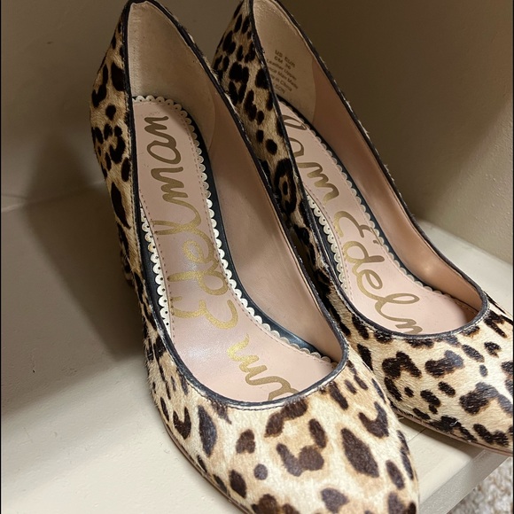 NEW Sam Edelman Leopard Print Heels - Picture 4 of 8